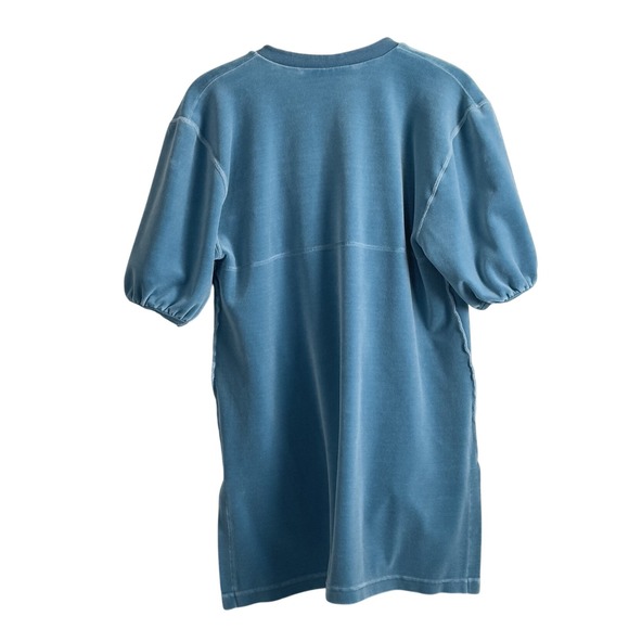 Vintage 90s Y2K Sonia Rykiel Paris Blue Velour Lace-Up Mini Tunic - L - Picture 2 of 6